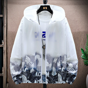 渐变连帽冰丝防晒衣男夏季超薄凉感皮肤衣服抗紫外线时尚潮牌外套