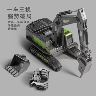 2025新款合金挖掘机工程车套装搅拌机推土吊小汽车儿童玩具车男孩