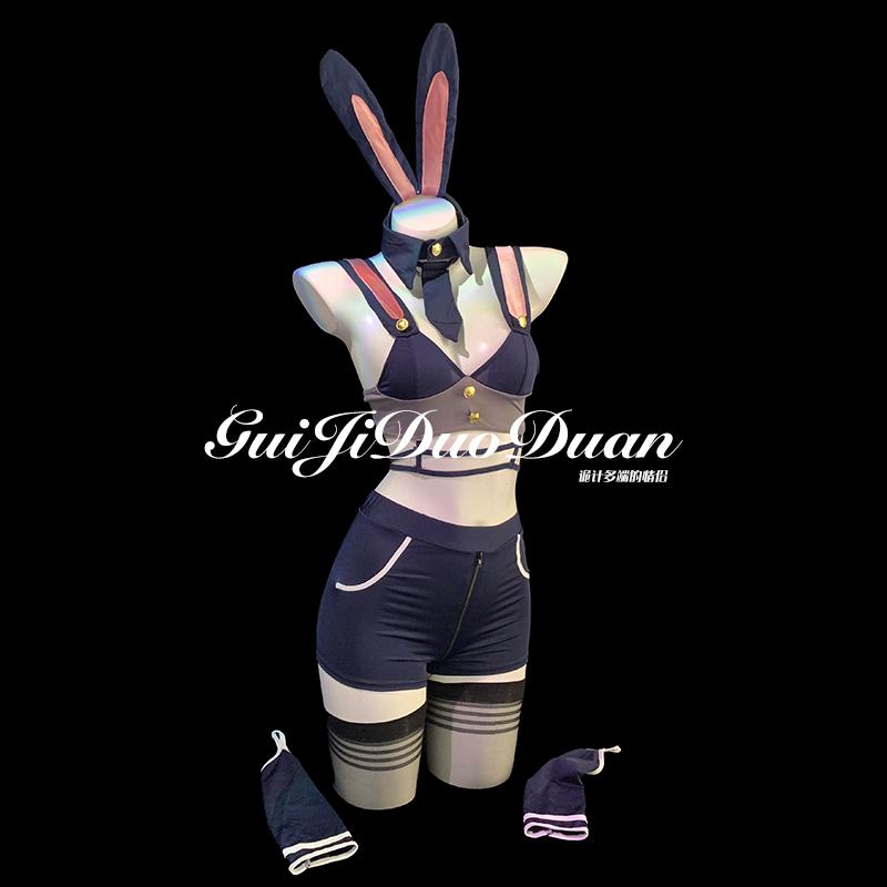 Gj诡计「兔子警官」分体性感纯欲床上吊带万圣节qqny小胸显大内衣