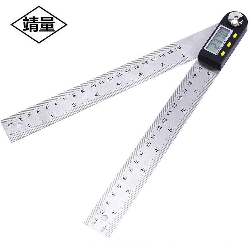 靖量数显角度尺不锈钢电子角度规高精度量角器角度测量仪0-200mm