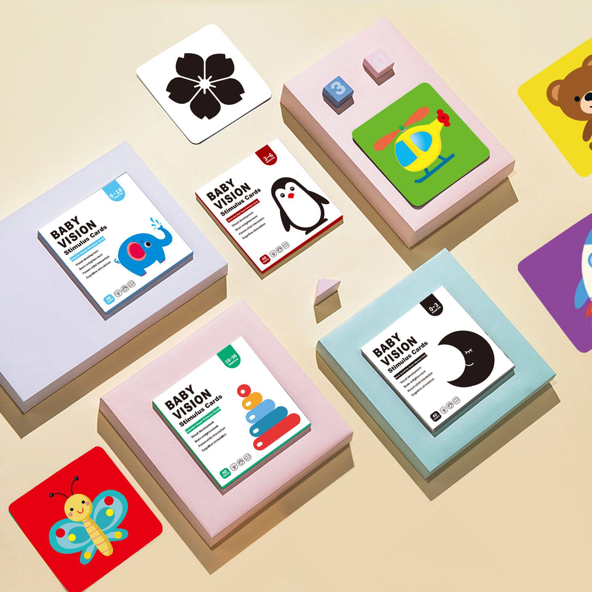 黑白卡片新生婴儿视觉激发卡早教益智0到36个月宝宝追视训练卡片