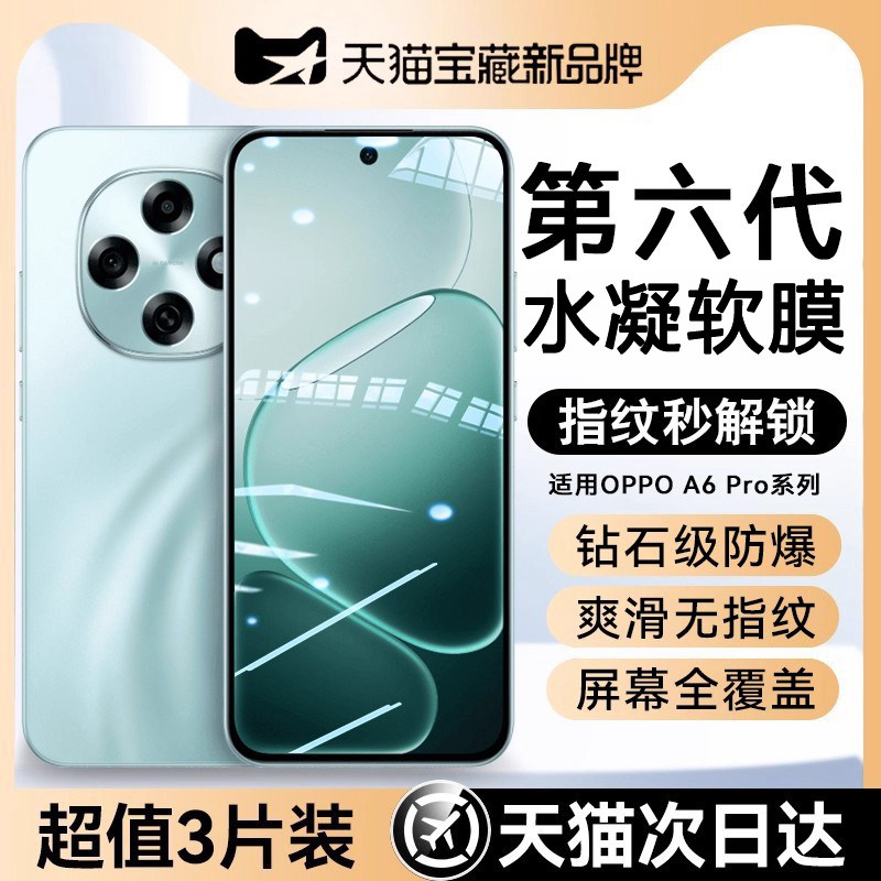 适用oppoA6pro水凝膜自动修复A6GT防摔防爆高清手机软膜oppoA6i防指纹抗蓝光保护膜a6pro全胶无白边防窥膜a6i