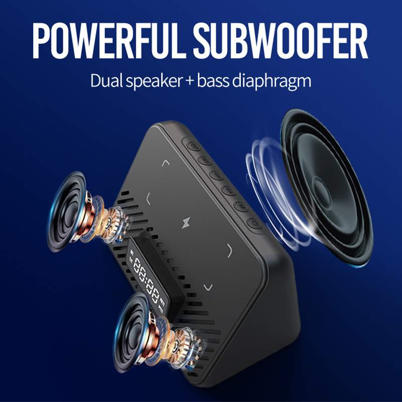 蓝牙音箱15瓦无线充时钟LED闹钟音响新款酒店用品充立体声