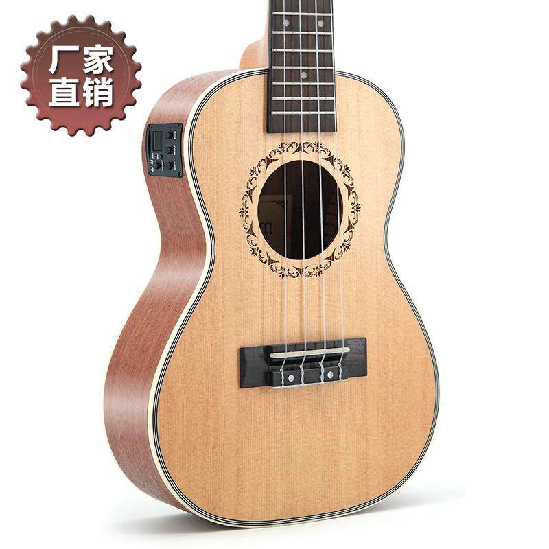 23寸云杉木电箱EQ尤克里里 ukulele乌克丽丽四弦琴小吉他厂家直销