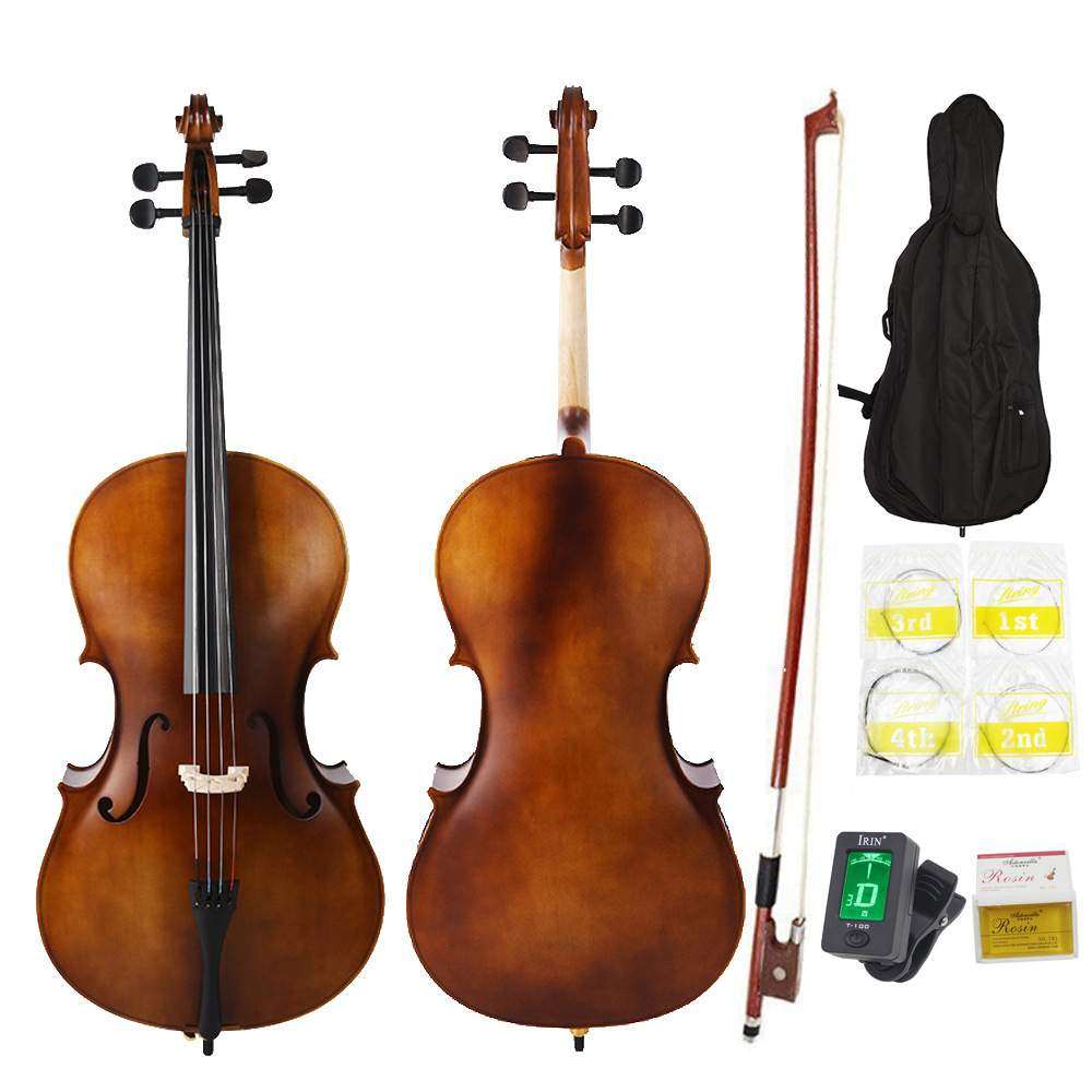 4/4复古大提琴实木哑光大提琴成人初学者入门练习手工大提琴