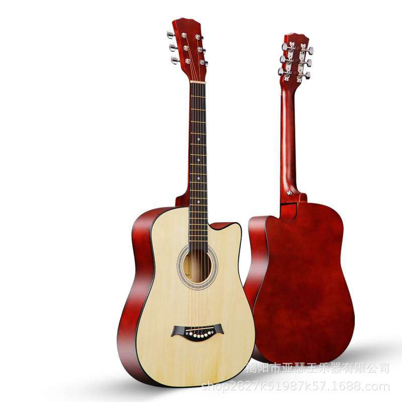 吉他工厂38寸民谣初学者新手入门吉他男女学生练习琴普及jita