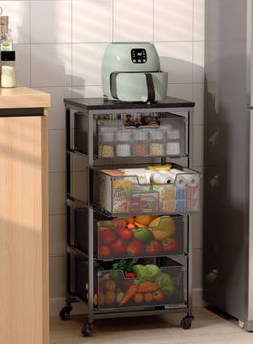 厨房菜篮子置架家用收移动落地式微多层果蔬纳SGTC筐多功能波炉架