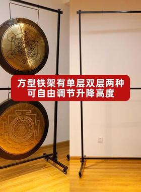 铜1锣架锣C型锣架方型单层TLJ双层加厚支铁架带轮子40-00厘米铜支