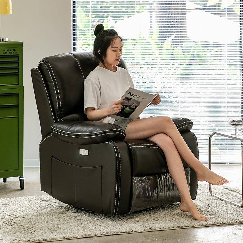 现代头躺等人沙发舱厅休单闲摇椅电动多功21号能可可睡懒人沙发客