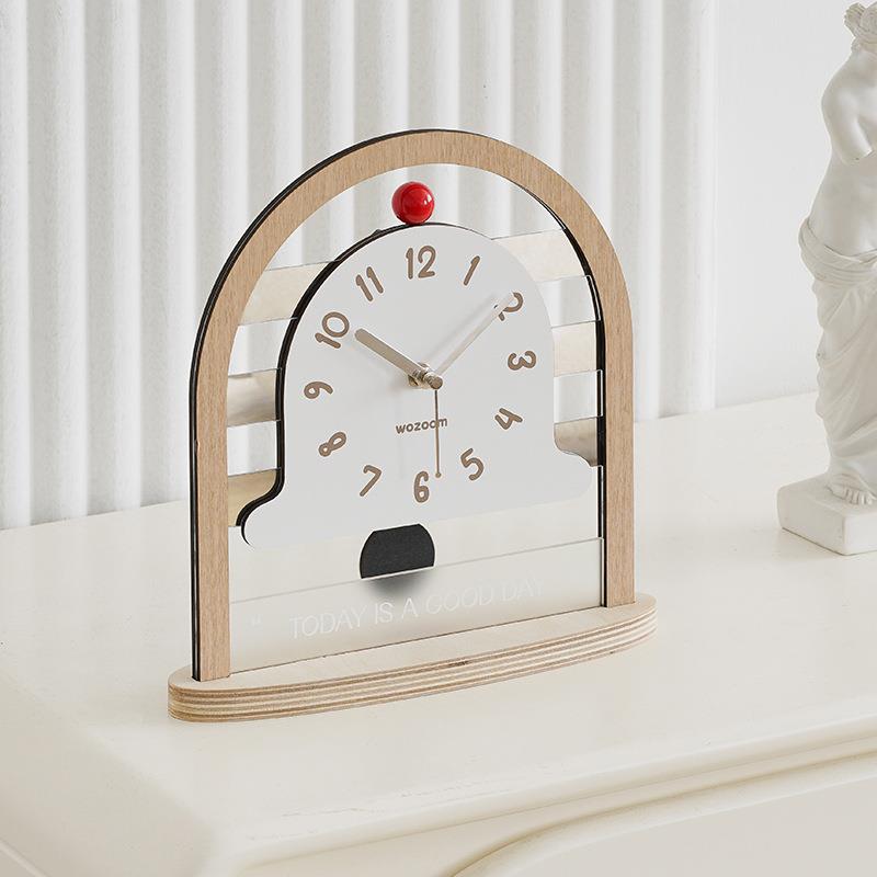 woz家oom屋107准玄关装摆件电视柜饰居摆饰品钟表桌面放式创意时