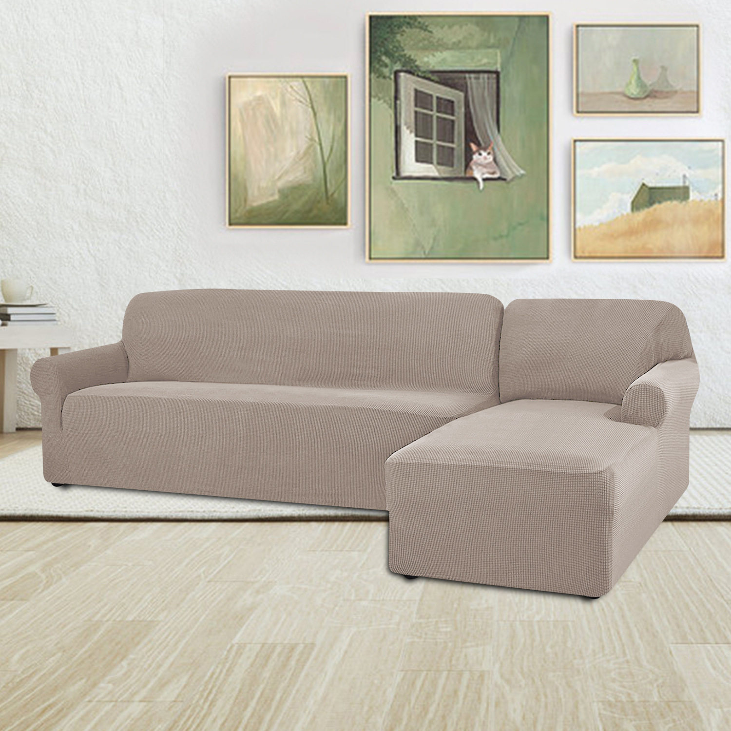 亚马逊通用弹力加厚摇粒绒L型沙发套简约现代贵妃组合沙发沙发套