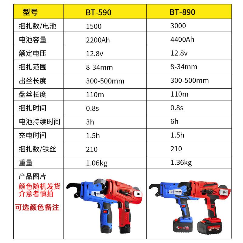 款手持式BT-590/8全自货钢筋捆扎可机现8-34mm调节电动动款钢筋绑