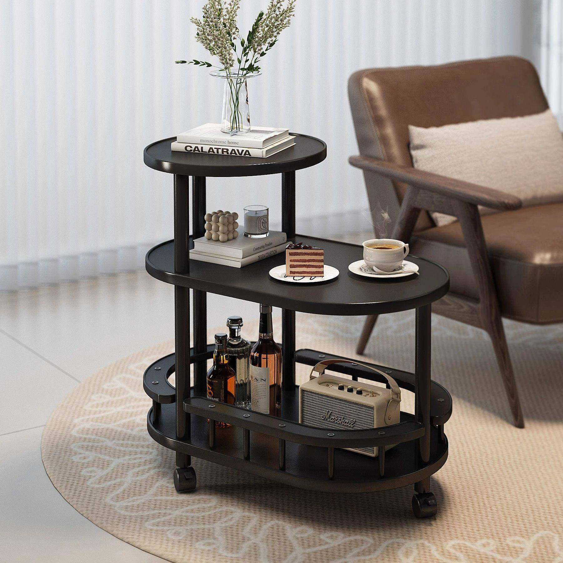 移动边几茶沙发边带推轮茶桌置物架用客厅家无品牌/简几易角几小