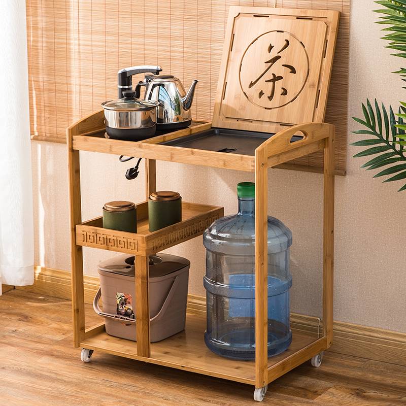 lfn可移动茶桌边柜沙发边几角几小茶几实木客厅泡茶水架烧水茶辛