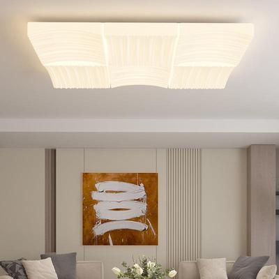 顶客厅灯吸灯奶577油风现代简约气大厅主护灯长方形眼大卧室房间