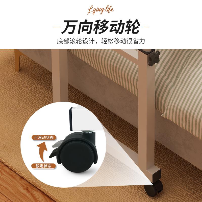 可懒人升降翻卧室跨X1109091床桌动床边小桌子伸缩床上桌可移转书