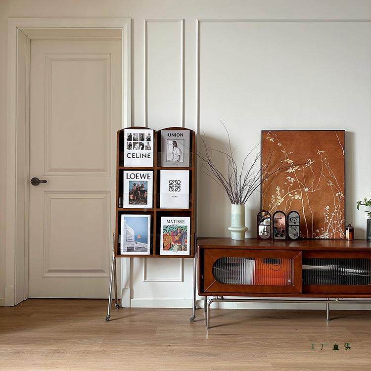 美复古用实木置物式架FMI杂志架移柜客厅沙发边柜家动现代简约陈,鲜花速递/花卉仿真/绿植园艺,其它园艺用品,淘宝优惠券,粉丝福利购,淘宝优惠卷