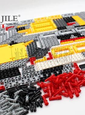 科技小颗散粒积木散件9686配件厚连面板栓杆LEO销48PCS套装混5装