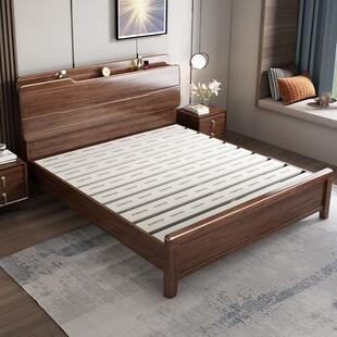 胡实木床.8米储物双人床主卧2桃米x2米2大床新中式KTE1.5*11.木9