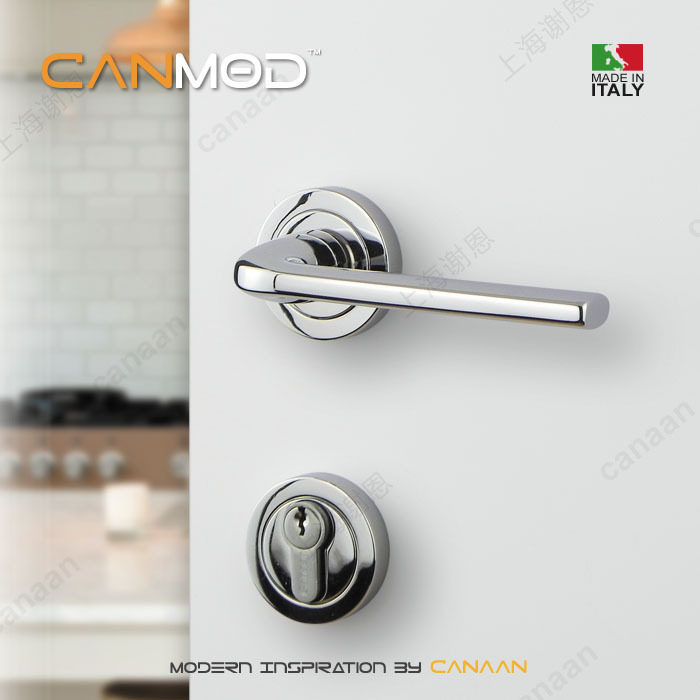 Canmod迦南原装意大利进口门锁 镜面亮铬色 现代简约门锁551型号