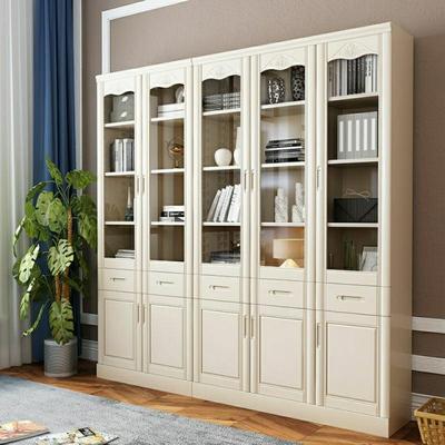 全式实木纯木书柜橡现胶木书架书NCB橱带玻璃门代落简约中地文件