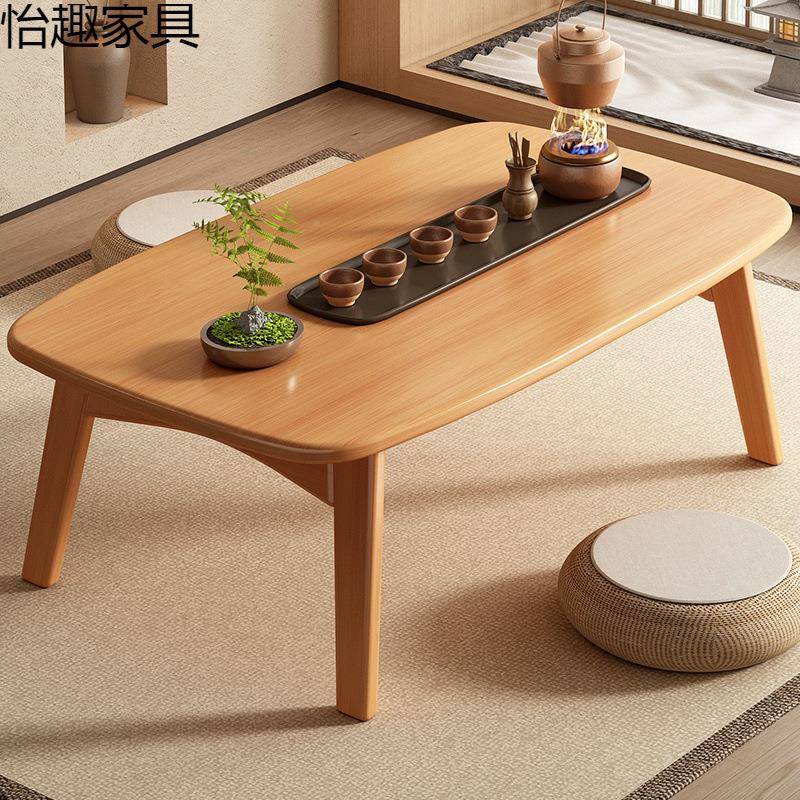 坐地喝桌茶日榻式榻米小桌子炕桌地台可客无品牌/折叠飘窗茶几家