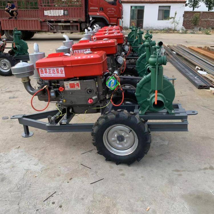 1油8马力柴油机带高扬泵CLJ拖车式柴心喷灌泵水4寸进3寸出高压离