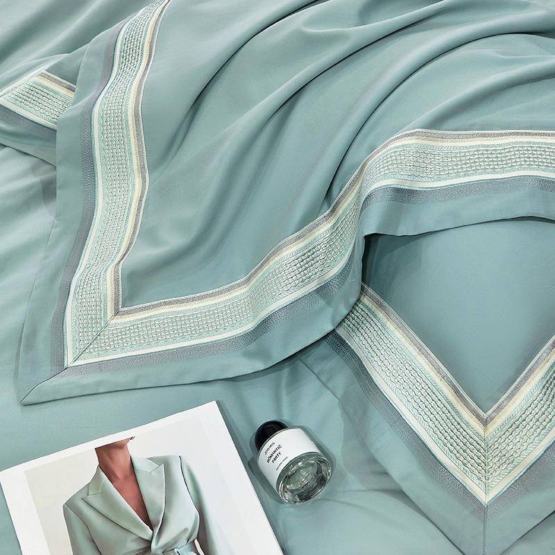 204秋冬轻奢绒140支纯色长棉991毛四件套简约亲肤加厚磨裸睡上用