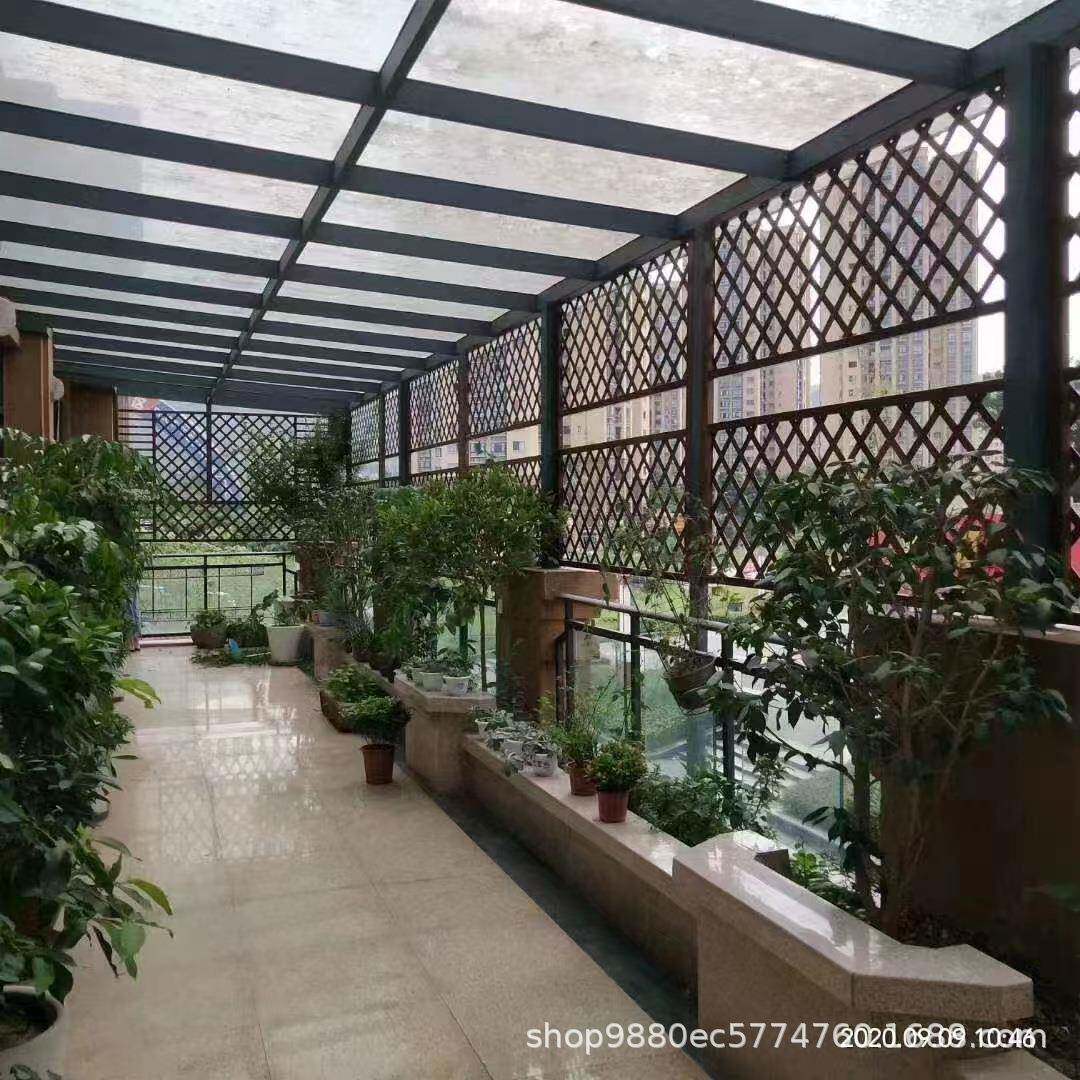 庭院玻璃钢葡萄架别后花廊园廊架户外仿墅木园林四角116纹架子长