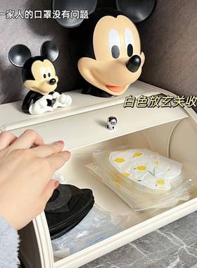 玄关收纳纳盒创意摆件钥匙杂物入储户RPE收箱抽屉红感防尘网物盒