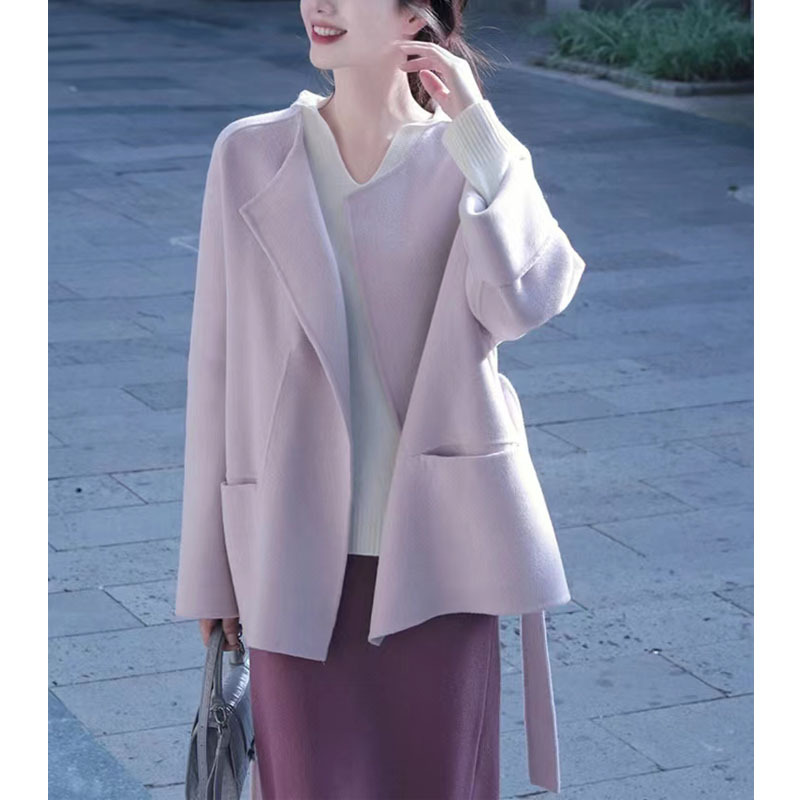 高级感小洋装过年套装裙名媛风成套搭配女装2025新款秋冬紫色毛呢