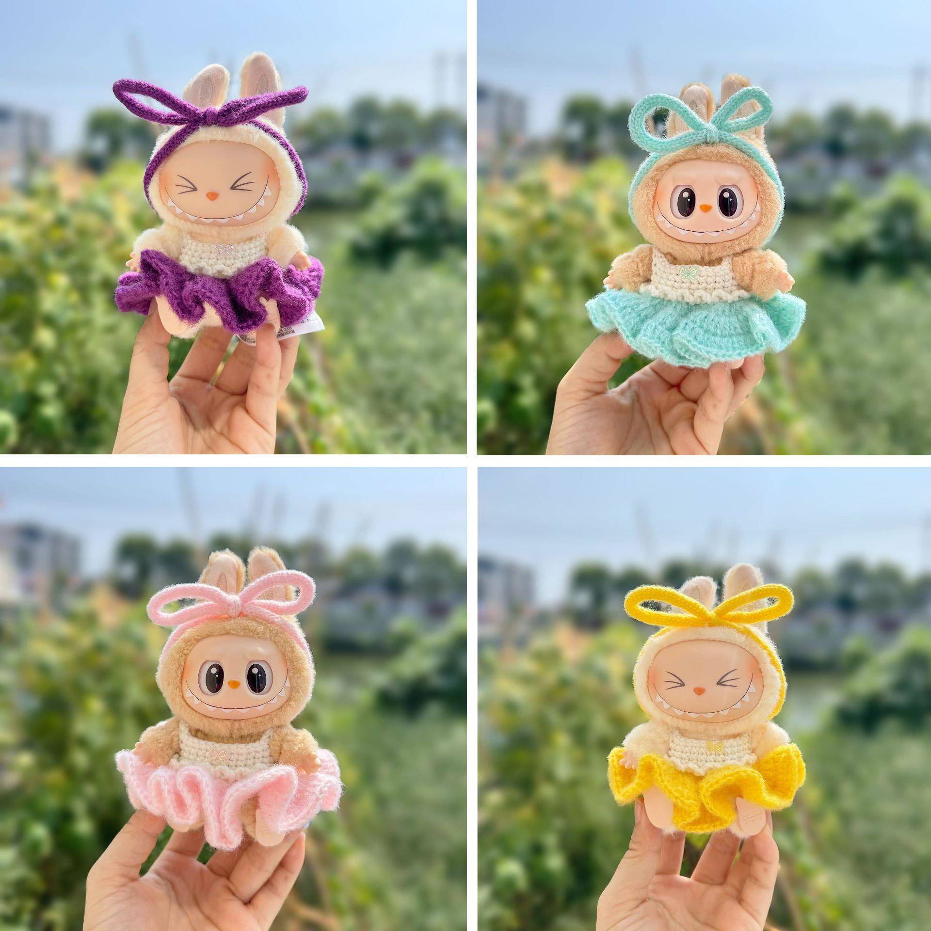 仅衣服】一/二代盲盒拉布布衣服挂件LABUBU着替纯手工背带裙套装