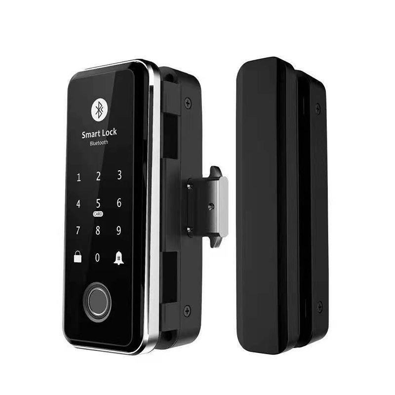 免开孔通通锁刷卡锁有框门木门双钩锁公司打卡考勤机玻璃门指纹锁