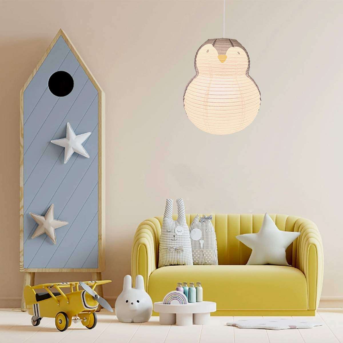 北欧风卡通可爱创意节日企鹅狐狸灰熊灯罩吊灯整套卧室客厅民宿,标准件/零部件/工业耗材,车间地垫,淘宝优惠券,粉丝福利购,淘宝优惠卷
