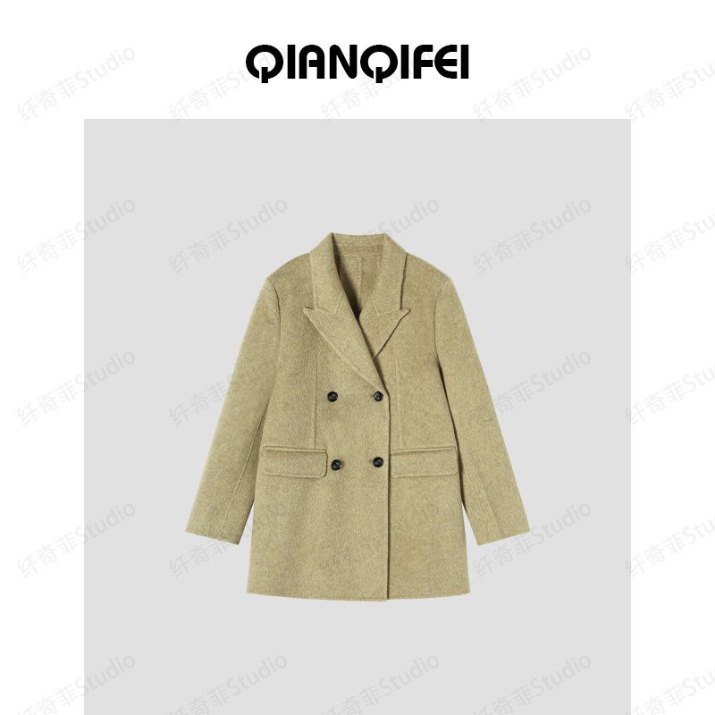 12+7H C新款高级感通勤西装双排扣双面大衣 35-01