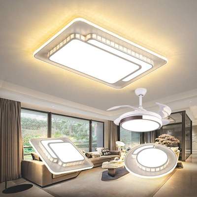 灯具全屋套餐组合新款轻奢北欧水晶吸顶灯简约现代大气智能客厅灯