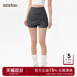 Aziztas假两件裙裤高腰显瘦运动短裤外穿百搭瑜伽弹力包臀健身裤