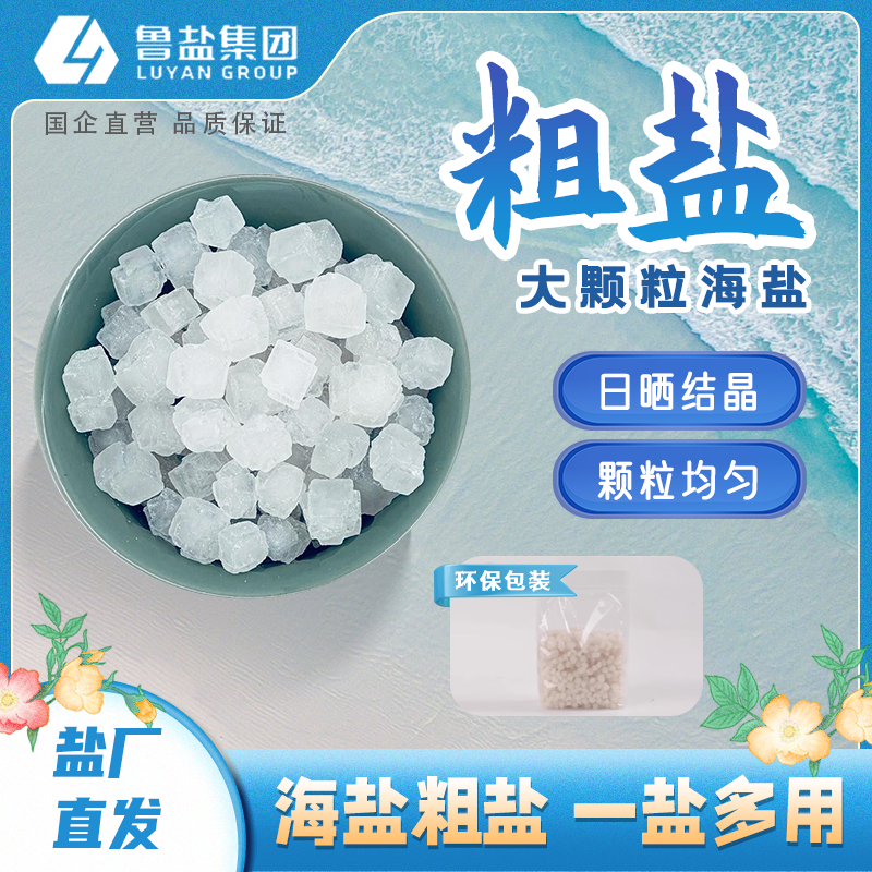 鲁晶5斤大颗粒天然海盐大粒盐