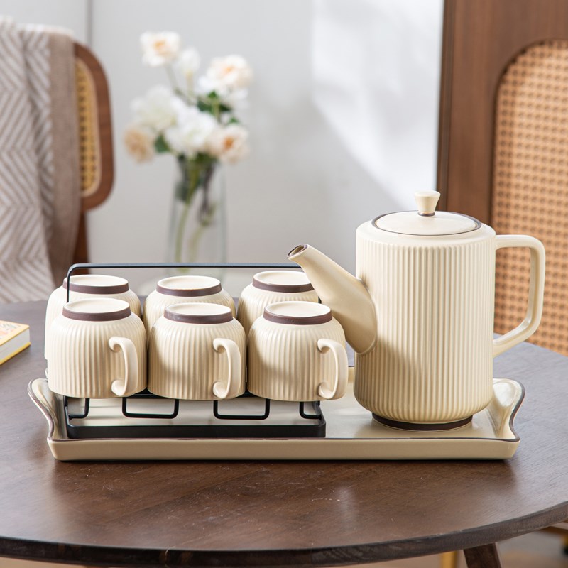 乔迁新居杯具高级感茶壶茶具茶杯陶瓷水具家庭水杯W水壶杯子套装
