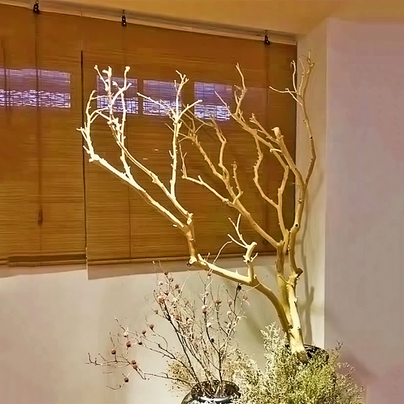 干树枝造景装饰树民n宿橱窗餐厅轻奢枯枝摆件去皮大枯树原木造型图片