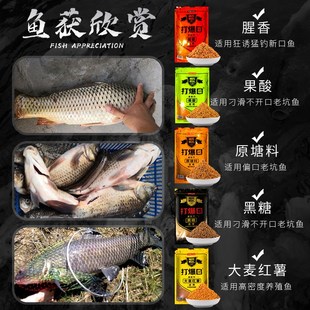 老鬼饵料打爆口2代鱼饵黑坑回锅鲤鱼竞技散炮Q窝料鲫鱼专用原塘料