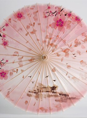 素衣宋者仕女汉服伞加纱实用晴雨非遗油纸伞拍照U道具日式和