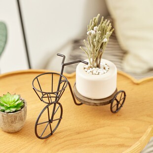复古实木自行车桌子落地摆件美式 饰 铁艺咖啡馆P橱窗陈列品酒吧装