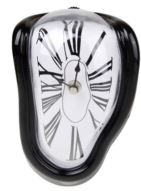 ins风轻奢创意L形直角弯曲扭y曲时钟个性融化家用客厅装饰电子钟