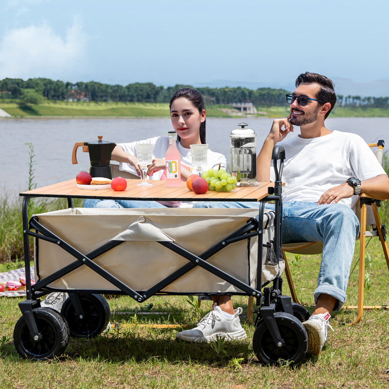 新疆包邮哥露营推车营地拖车户外折叠超大野营P手拉车小推车野餐