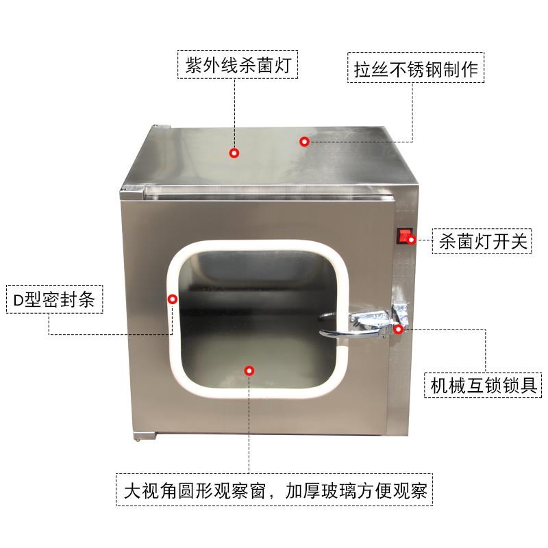 304不锈钢传递窗机械双门互锁口C腔医院紫外线杀菌消毒电子传递箱
