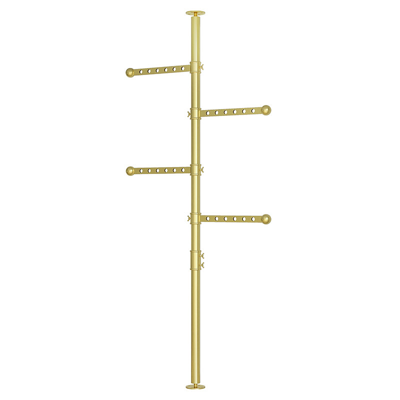 加厚顶天立地晾衣架落地卧室内y窗户阳台伸缩折叠置衣杆凉晒衣帽