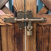 木门插销搭扣挂 老式 纯铜中式 大门仿古插销古铜色门锁门E闩扣明装