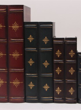 欧式复古装饰书j仿真书假书摆件摄影道具书橱窗装饰品书本书盒木