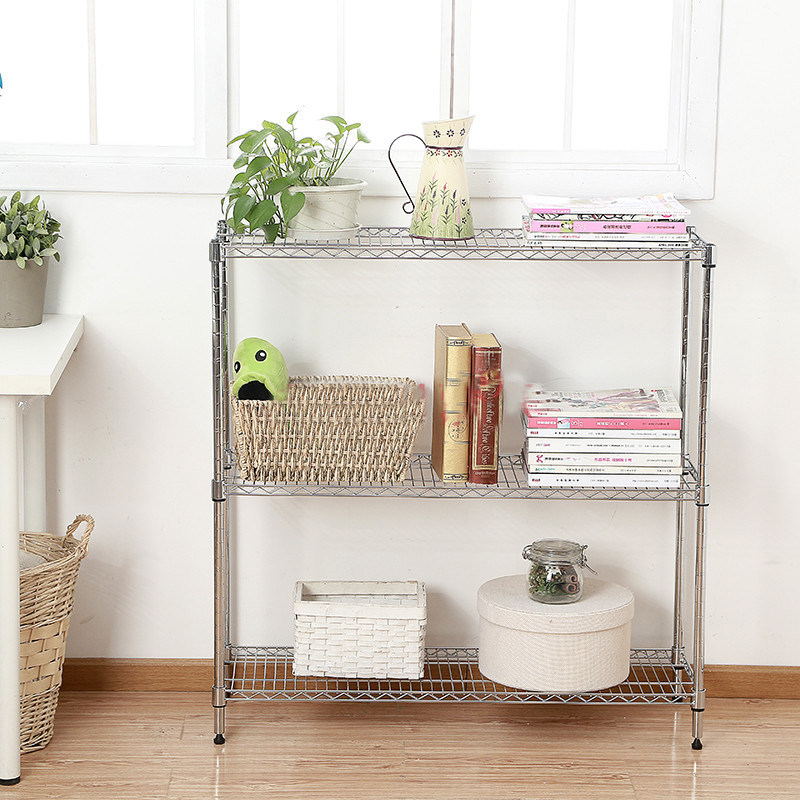 厨房置物架微波炉架不锈钢色金A属落地层架收纳整理储物架厨房用